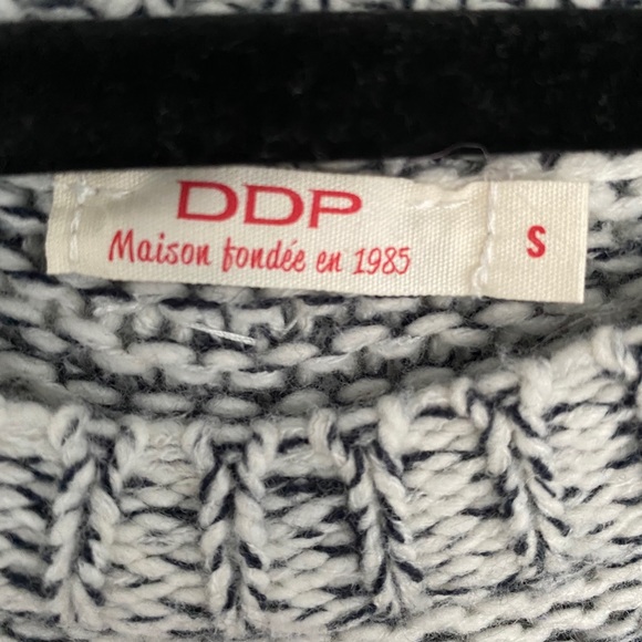 DDP chunky knit sweater in black and white - small - Picture 2 of 3